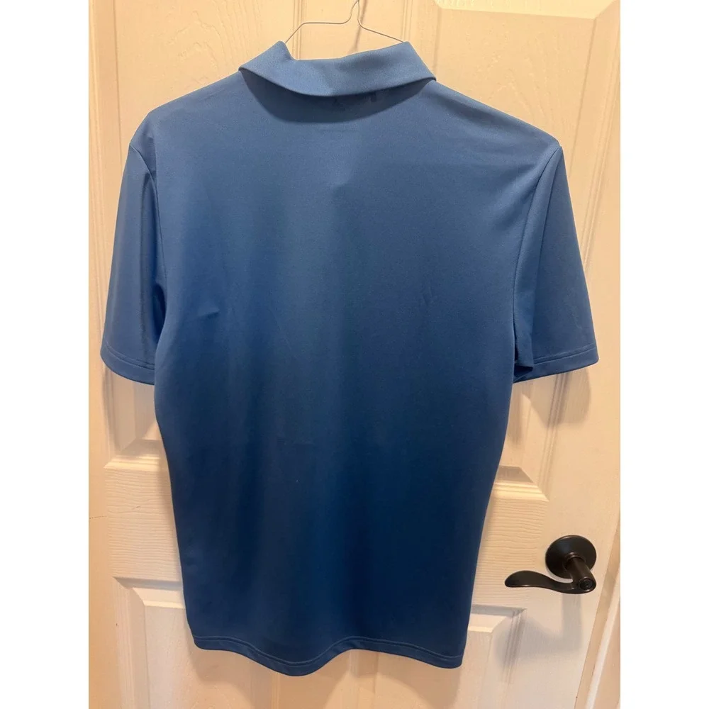 Adidas Golf Polo Shirt Men's Small Blue Colorblock Performance Short Sleeve
